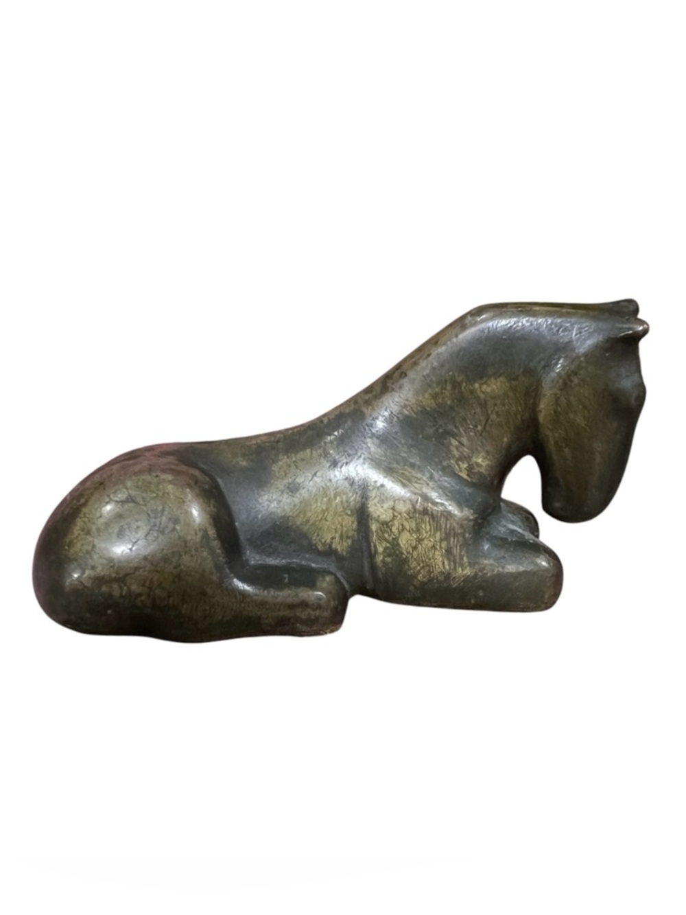 Gustav Heinrich Wolff 1922 Solid Bronze Resting Horse